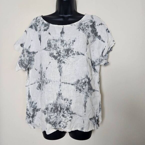 Bellambia Tie Dye Linen Blouse - Picture 1 of 7